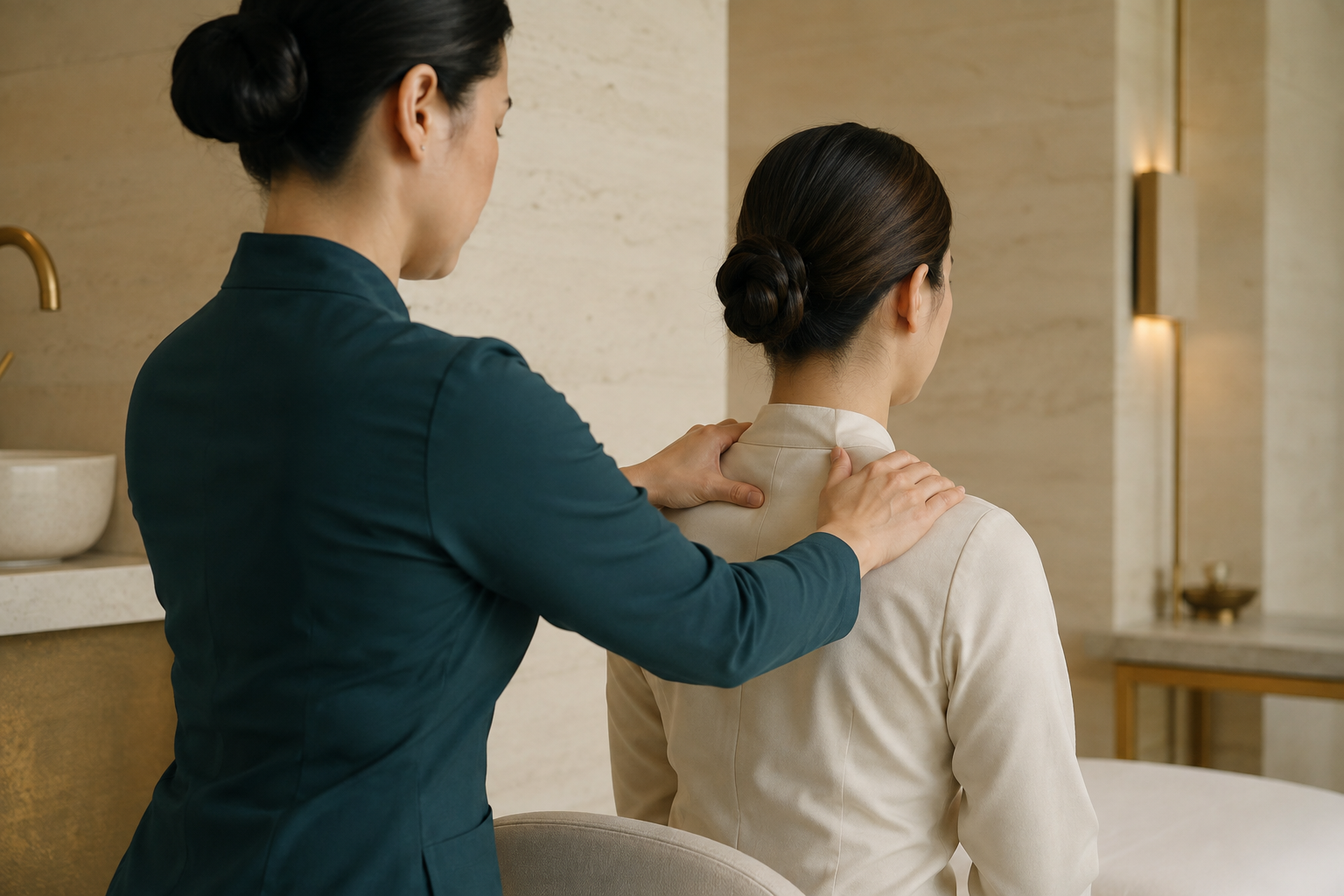 Head neck and shoulder massage
